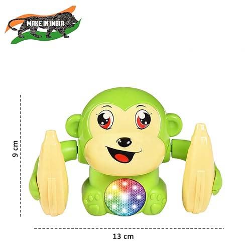 Wembley Dancing Monkey Musical Toy for Kids Baby Spinning Rolling Doll Green