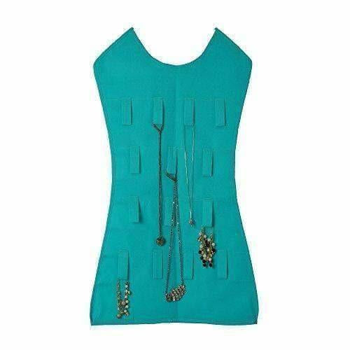 Green Color - Fabric Hanging Dress Double Sided Jewelry Organizer