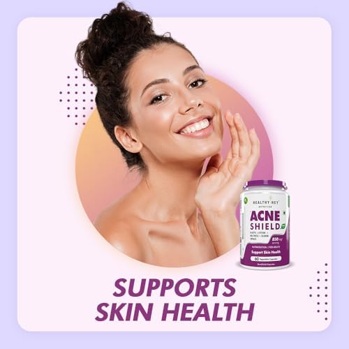 HealthyHey Nutrition Acne Shield - 850mg per serving - 60 Vegetable Capsules