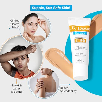 Brinton UV Doux Blue Light Sunscreen Protection Gel SPF 50 PA+++ - 50 gms