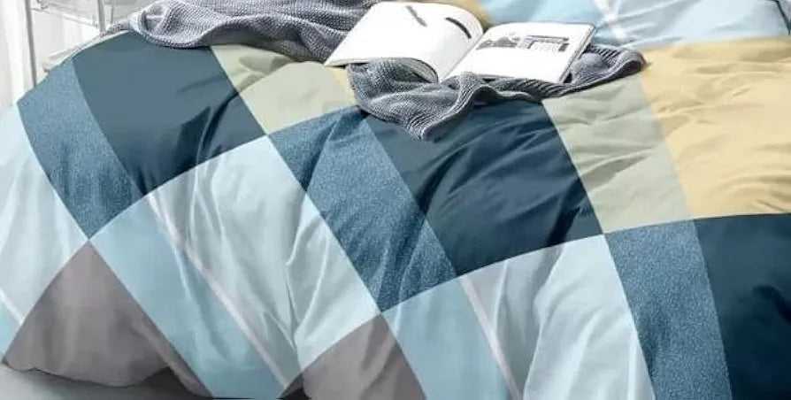 The Home Style Super Soft Microfiber 6D King Size Double Bed Printed Bedsheet  with 2 Pillow Cover 300 TC Light Blue