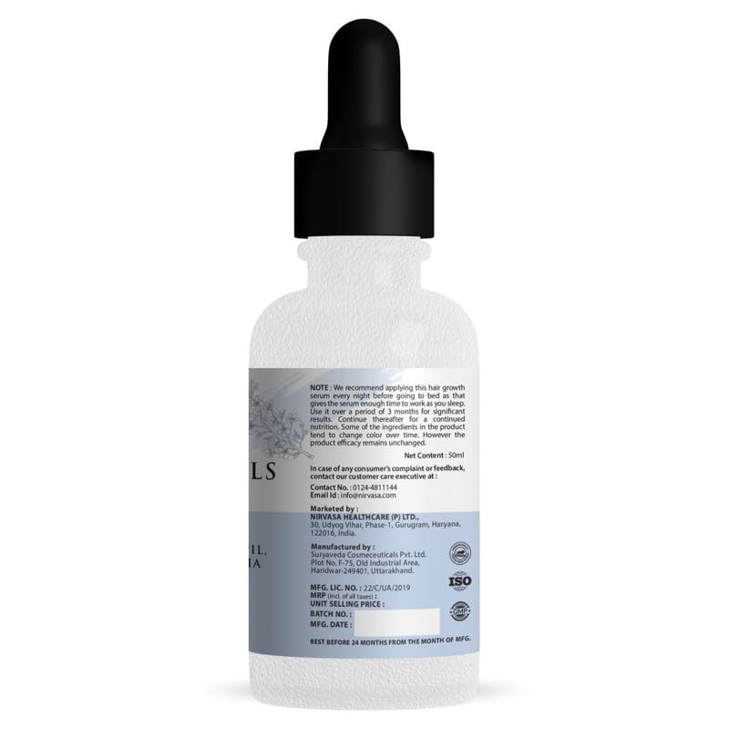 Nirvasa Hair Vitals Hair Growth Serum (50ml) | With 3% Redensyl, Procapil & Saw Palmetto | Natural DHT Blocker for Hair Fall Control & Growth | Fast Absorption, Non-Sticky & Non-Irritating