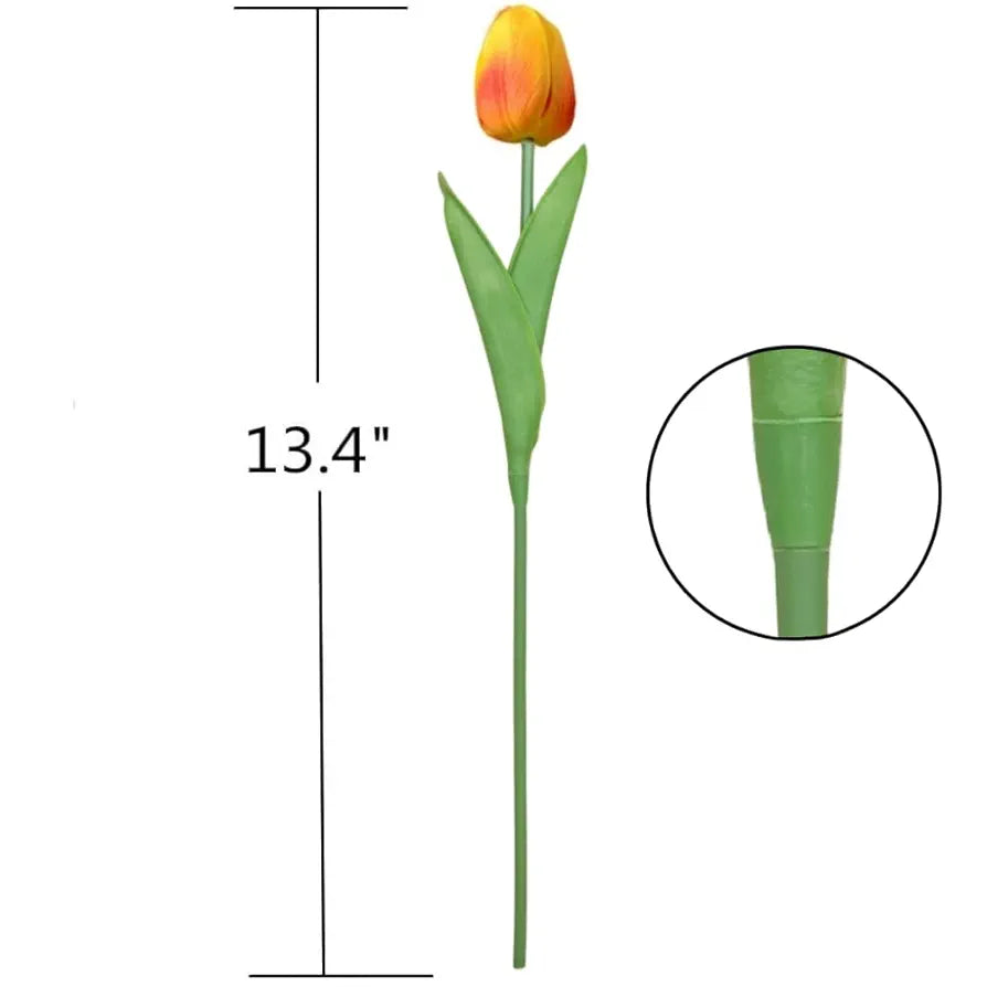 PU Real Touch Tulips Artificial Flowers 10 Pcs Flowers Arrangement Bouquet Orange