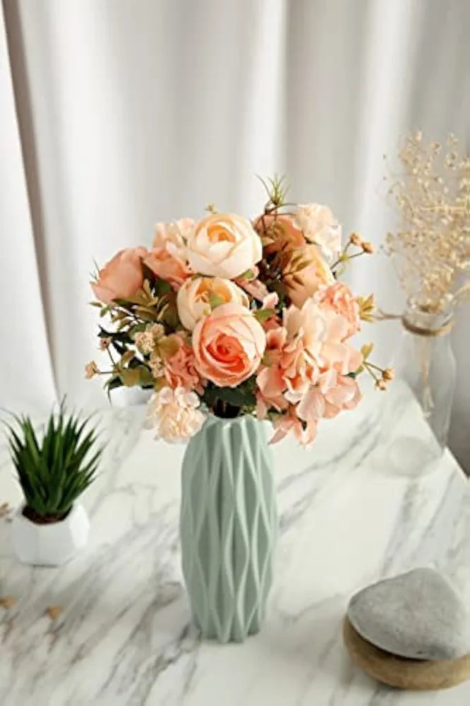 Artificial Head Rose Peony Flowers Peach
