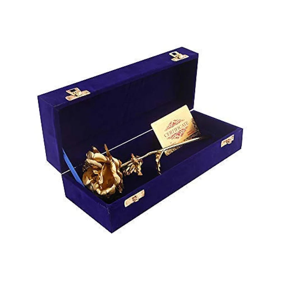 Certified Gold Plated Rose Gift Box golden
