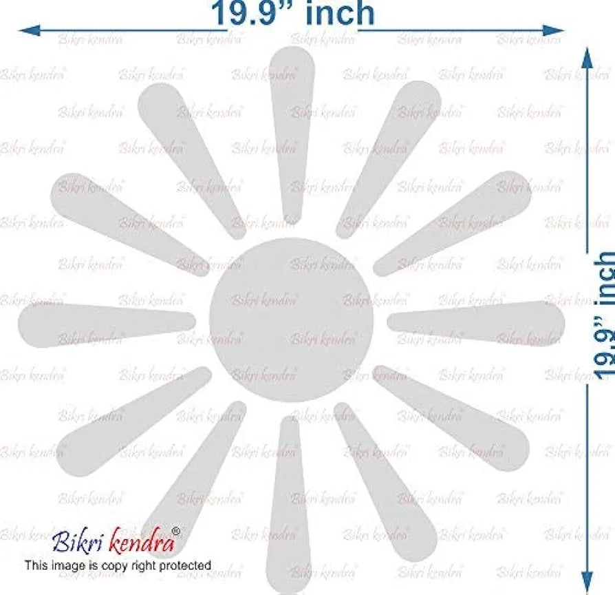 Bikri Kendra Sun Golden Model-9 Mirror Stickers for Wall, Acrylic Mirror Wall Decor Sticker