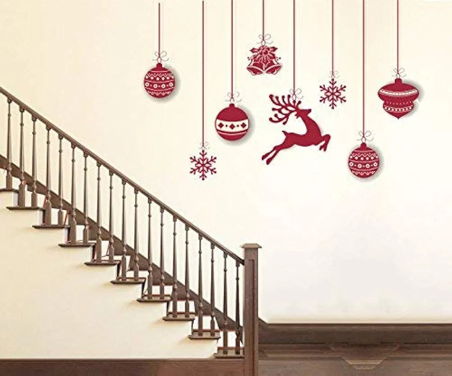 Rawpockets Decals Christmas Hanging Decorative Extra Large Size Wall Sticker Christmas Hanging Decorative
