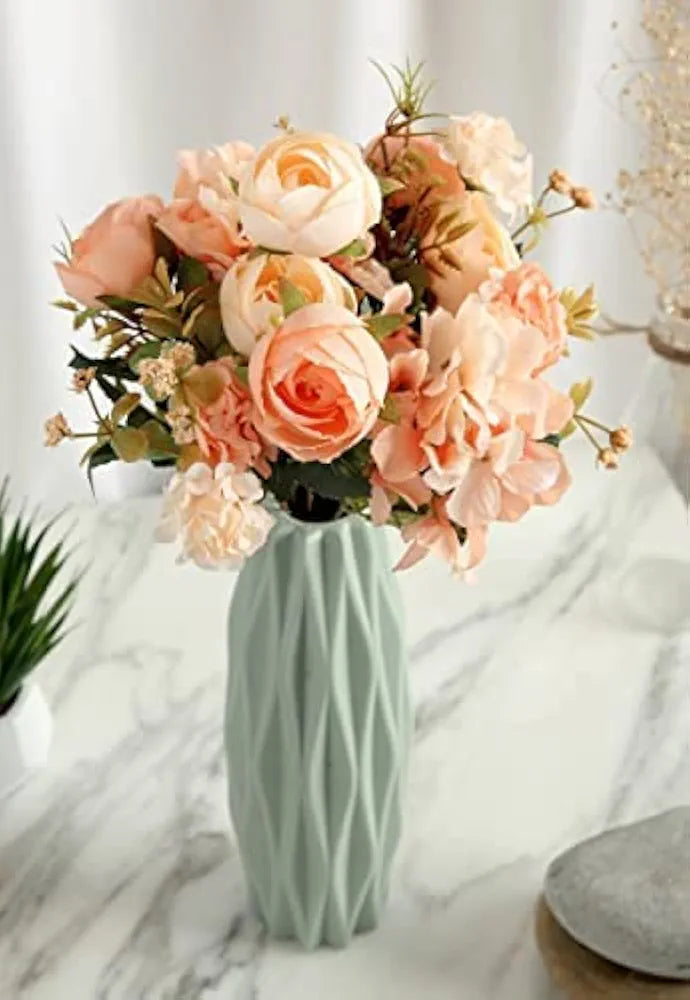 Artificial Head Rose Peony Flowers Peach