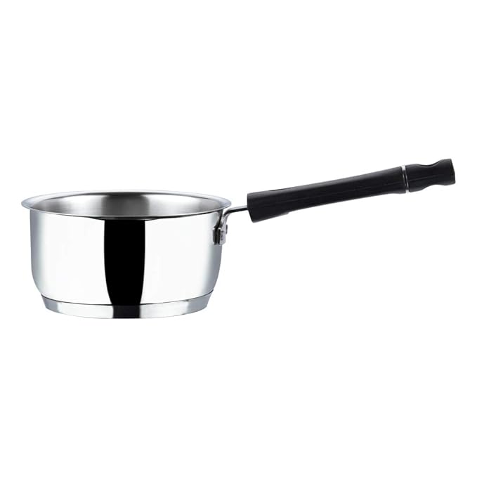 Vinod Tivoli Heavy Guage Stainless Steel Saucepan - 1.1 Litre (14cm) | SAS Bottom | 2 Layer Extra Thick Aluminum Core