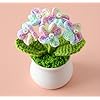 Crochet Flowers Artificial Sunflower Small Gradient Mix Daisy with Pot