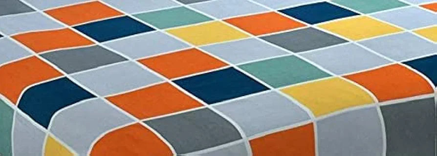 The Home Style Cotton Feel Glace Cotton Elastic Fitted Printed Double Bed King Size Bedsheet with 2 Pillow Cover Vibrant Checks