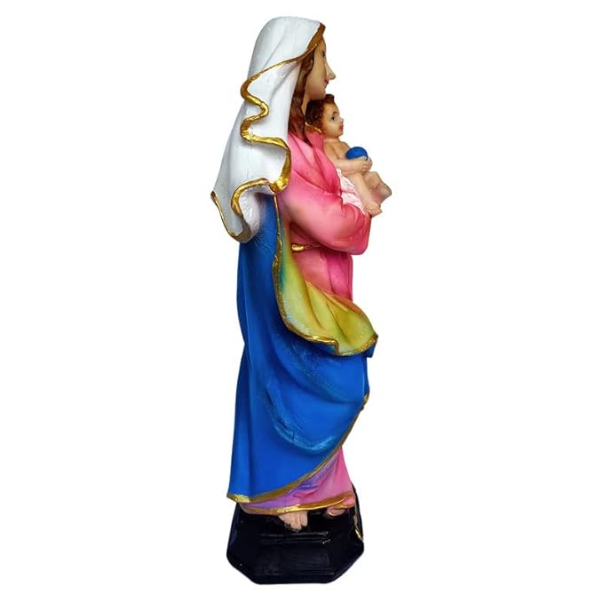 Newven Polymarble Madona Showpiece Idol Christian Statues Mother Mary Catholic Wall Decorative