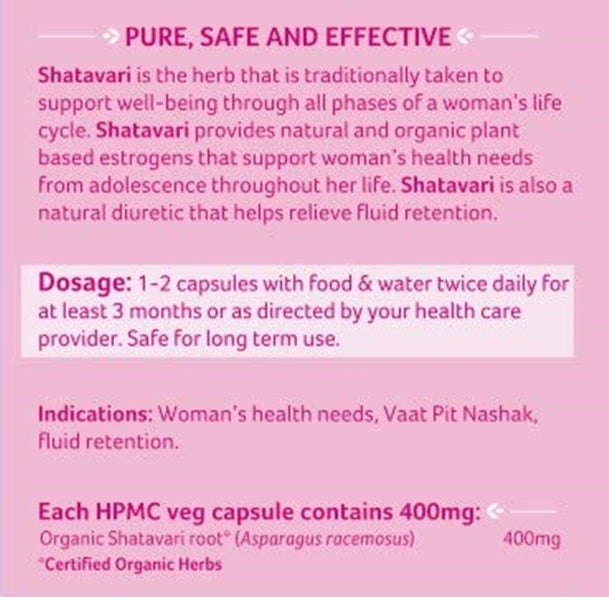 Organic India Shatavari Capsules – Ayurvedic Herbal Supplement