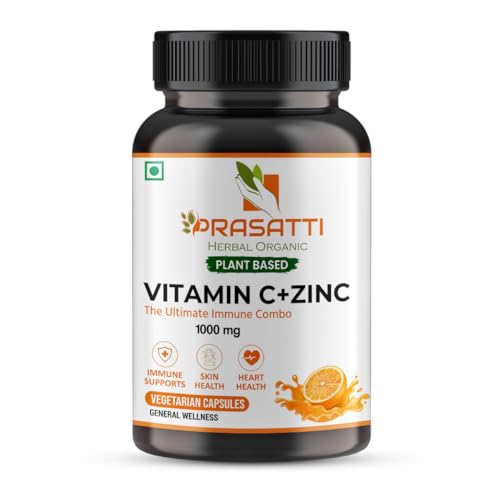 Prasatti Herbal Organic Vitamin C Amla Extract With Zinc - 120 Veg Caps