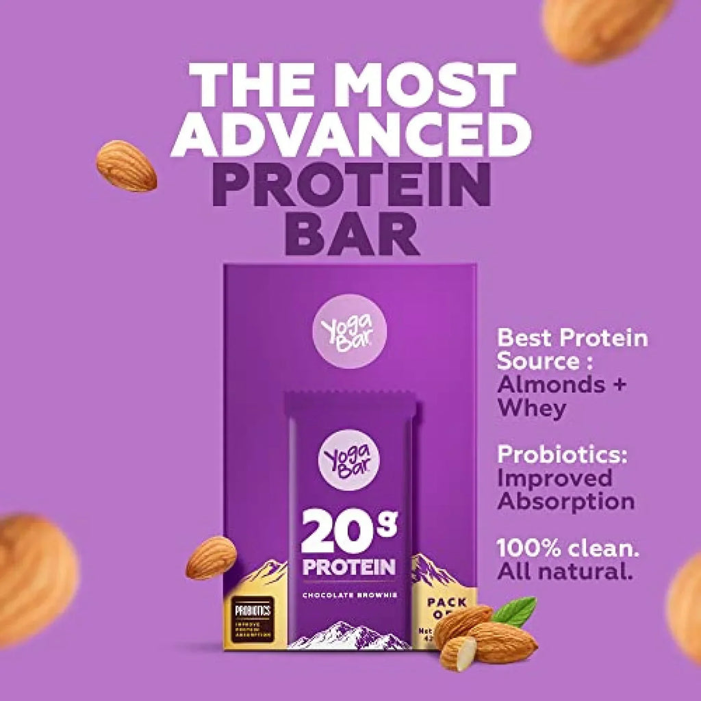 Yogabar Chocolate Brownie 20g Protein Bar - 420 gms