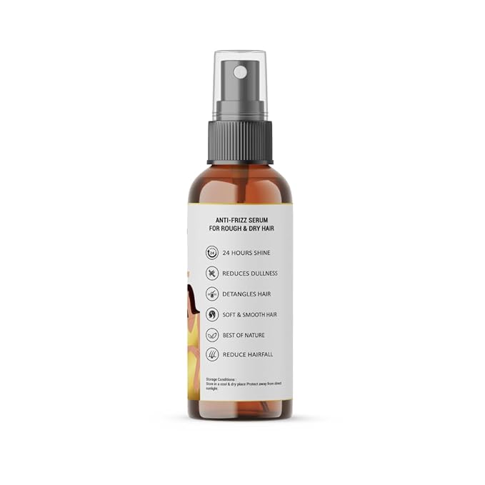 Prasatti Herbal Organic Hair Serum for Silky & Smooth Hair | Instant Shine & Smoothness | 100 Ml