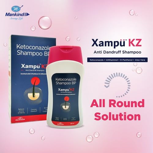 Mankind Xampu KZ Anti Dandruff Shampoo with Ketoconazole 5.5 pH Balanced - 100 ml