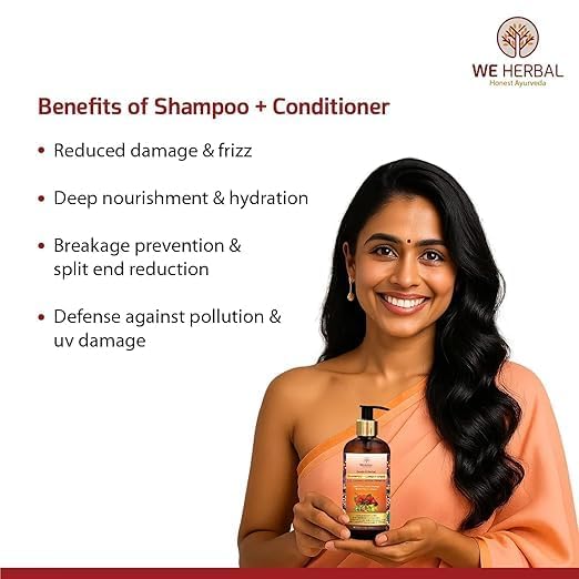 2-in-1 Ayurvedic Shampoo & Conditioner 100ml for Daily Hair Care, Gently Cleanses and Conditions Hair, Suitable for All Hair Types, Ideal for Men and Women, Regular Use Hair Care Solution