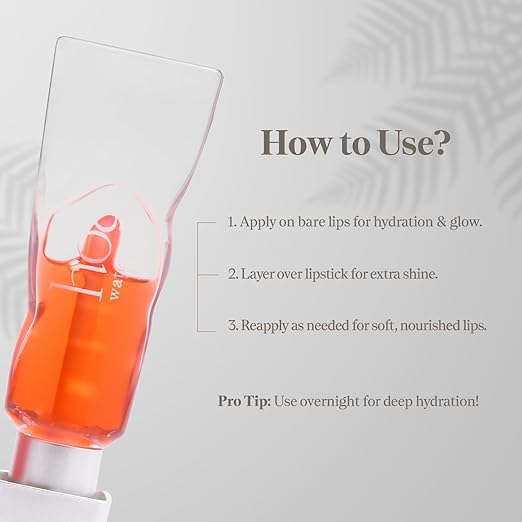 Lip Oil for Women - Hydrating Watermelon Lip Oil with Squalene, Argan & Safflower | House of Ayurveda Daily Use Lip Treatment | Non-Sticky, Nourishing & Moisturizing | Paraben-Free, Cruelty-Free | 4ml