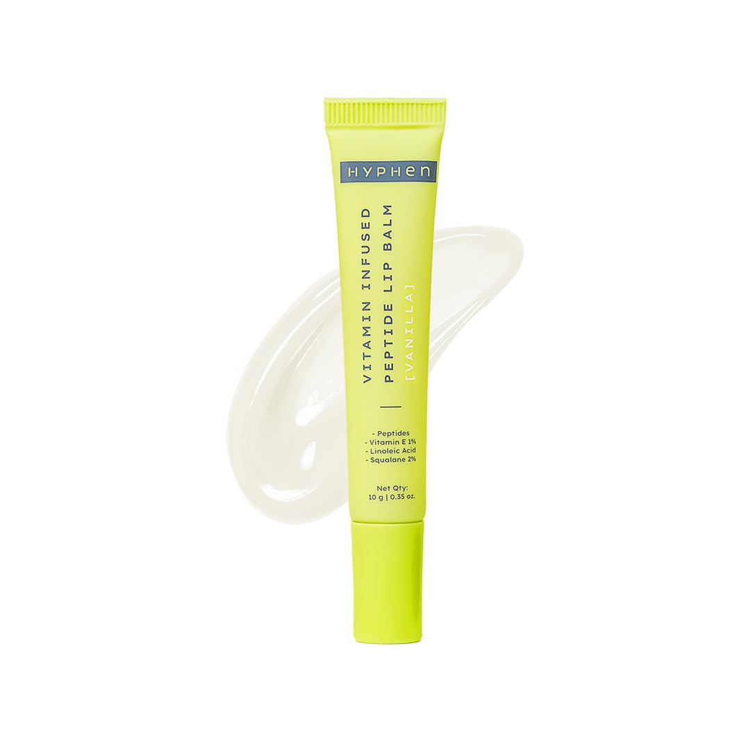 Hyphen-Vitamin Infused Peptide Lip Balm-Vanilla for Dry & Chapped Lips|Hydrating & Moisturizing Lip Balm for Unisex|for Dark Lips|Smoothen Lips & Repair Moisture Barrier|Vegan,SLS & Parabens Free|10gm
