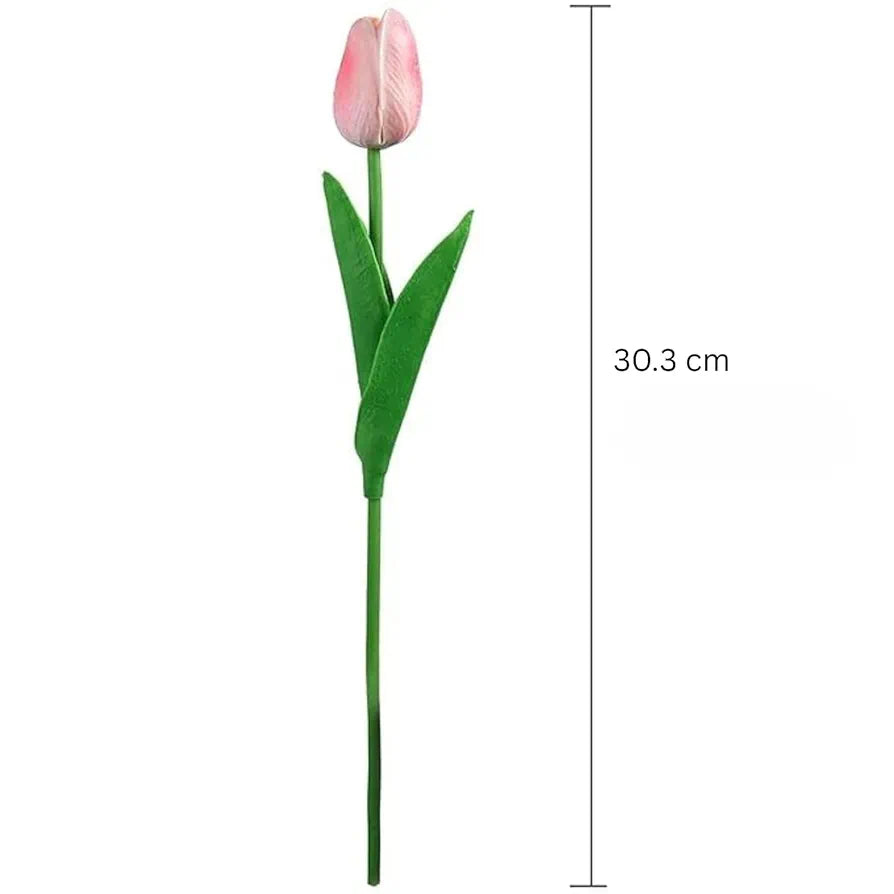5 Pcs Artificial Tulip Lily Flowers Bunch Faux Pink Fabric Flowers