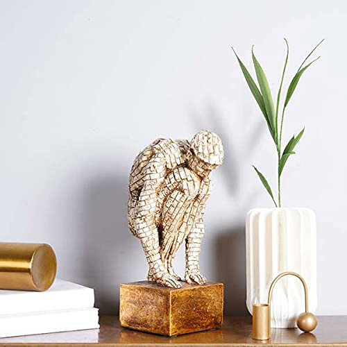 Indicast Resin Surreal Bricked Man Table Accent Showpiece for Home Décor Desk Organizer