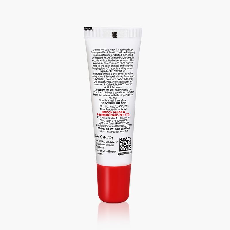 Sunny Lip Balm Provides Intense Moisture Keeping Lips Smooth & Protected - 10 gms (Pack of 4)