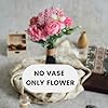 Artificial Peony Flower Stick Bunch Faux Fabric Flowers Yellow Without Vase