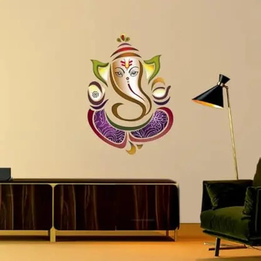Rangoli White Glossy Vinyl Wall Sticker Premium Self-Adhesive Waterproof Parent-14 Design-18