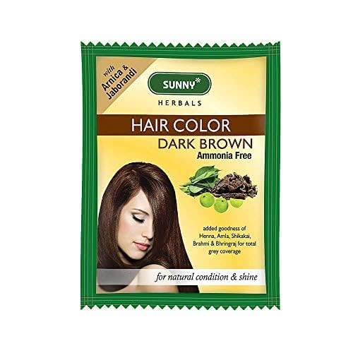 Sunny Bakson's Herbal Hair Color Dark Brown - 20 gms (Pack of 6)