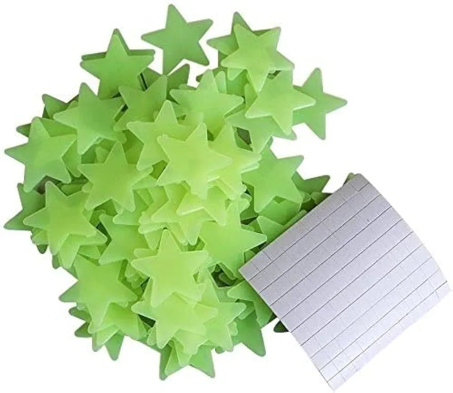 God & God's 3D Glow in The Dark Stars – 100pcs Luminous Star Stickers for Ceiling & Wall Adhesive Glow Stars with Moon Design 1