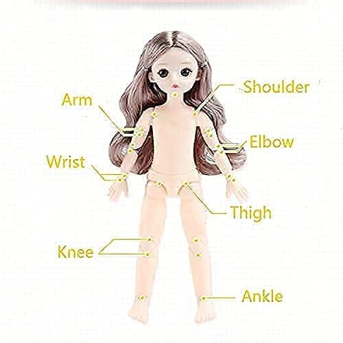 Tickles Set Movable Jointed Makeup Cute Girl Brown Eyes Fashionable Doll 30 cm Color Multicolor