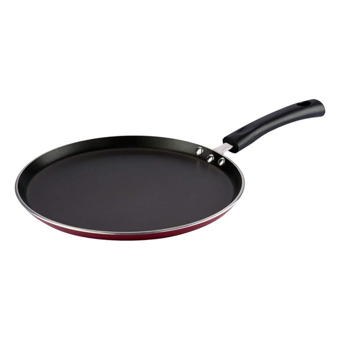 Vinod Zest Aluminium Non Stick Concave Tawa - 24cm | Roti/Chapati/Paratha/Dosa Tawa | 4mm Thick | Bakelite Handle