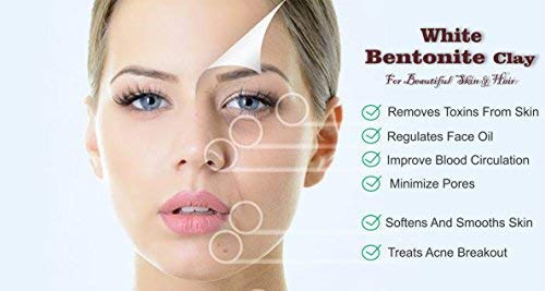 Nature's Secret white Bentonite Clay Powder Organic. Use for Clay Mask Detox Etc. Healing Detoxifying Useful on Oily Skin. Cosmetic-grade. (100 gm) (creamy white)