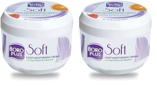BoroPlus Soft Light Moisturising Cream Light & Non-sticky - 300 ml (Pack of 2)
