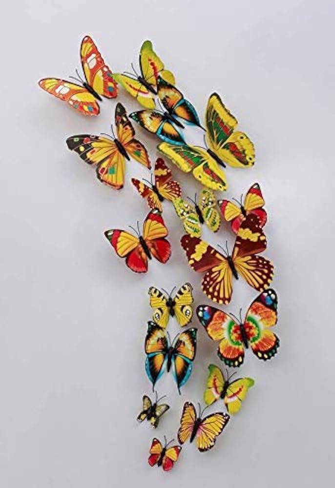 Rangoli Butterfly Wall Stick or Magnet Self Adhesive Removable PVC Design-17