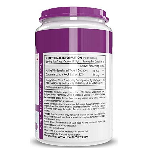HealthyHey NTC II Type 2 Collagen Supports Joints - 30 Capsules
