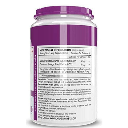 HealthyHey NTC II Type 2 Collagen Supports Joints - 30 Capsules