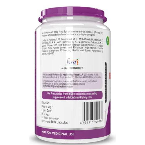 Healthyhey Natural Red Spinach Extract - 60 Capsules