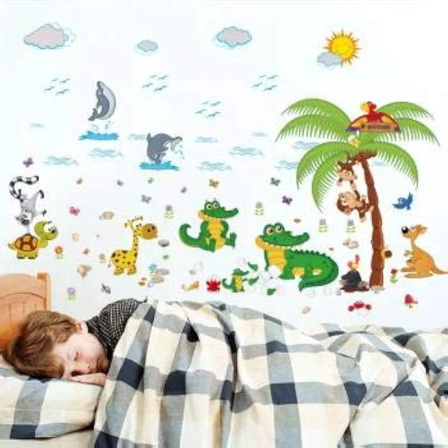 Jaamso Royals Wall Stickers for Kids Wall Stickers Kids Wall Stickers Dinding Animal Park