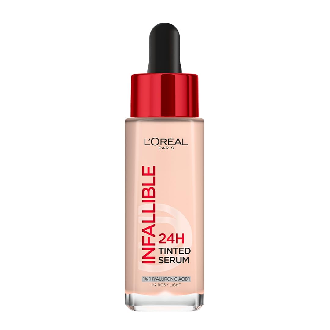 Lâ€™OrÃ©al Paris Infallible 24H Tinted Serum Foundation, Light-weight Coverage, Dewy & Radiant Finish, Transfer-proof, 30ml