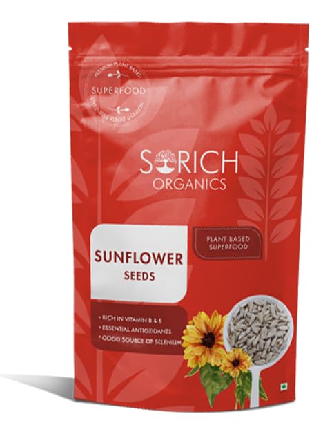 Sorich Organics Raw Sunflower for Eating | Unroasted Sunflower Seeds Kernel | High Protein, High Fiber, Vitamin E Rich Healthy Snack