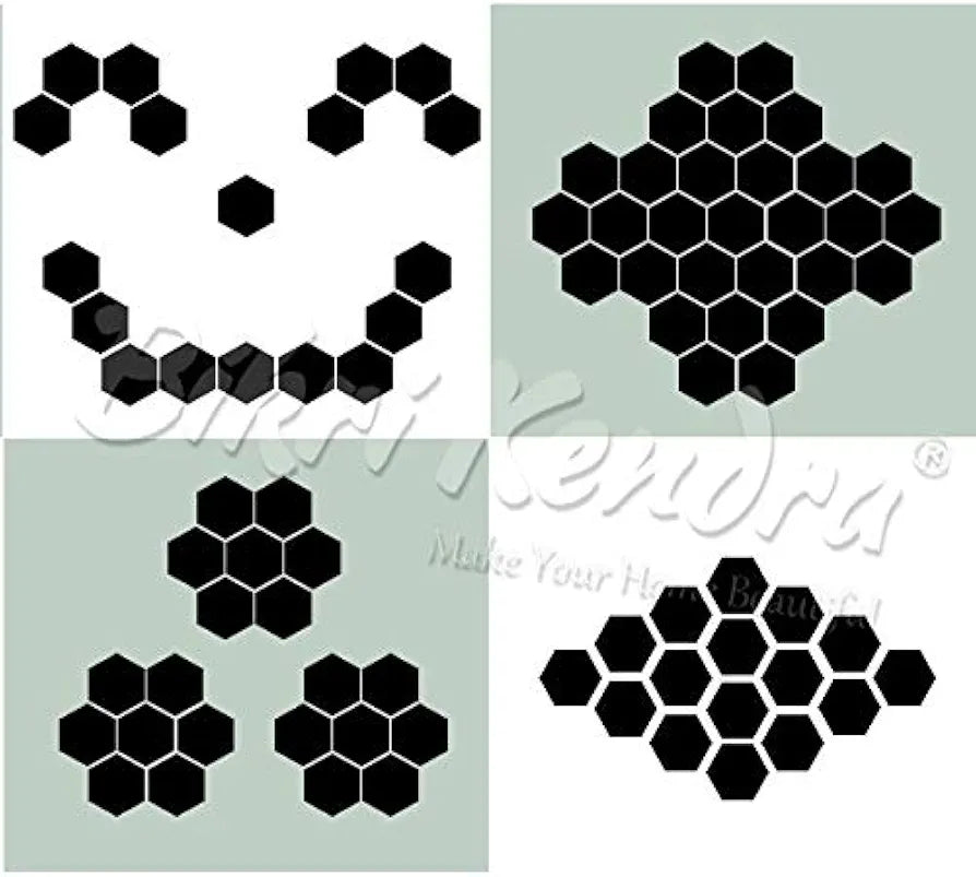 Bikri Kendra 28 Hexagon Golden Mirror Stickers for Wall Acrylic Mirror Wall Decor Sticker Wall