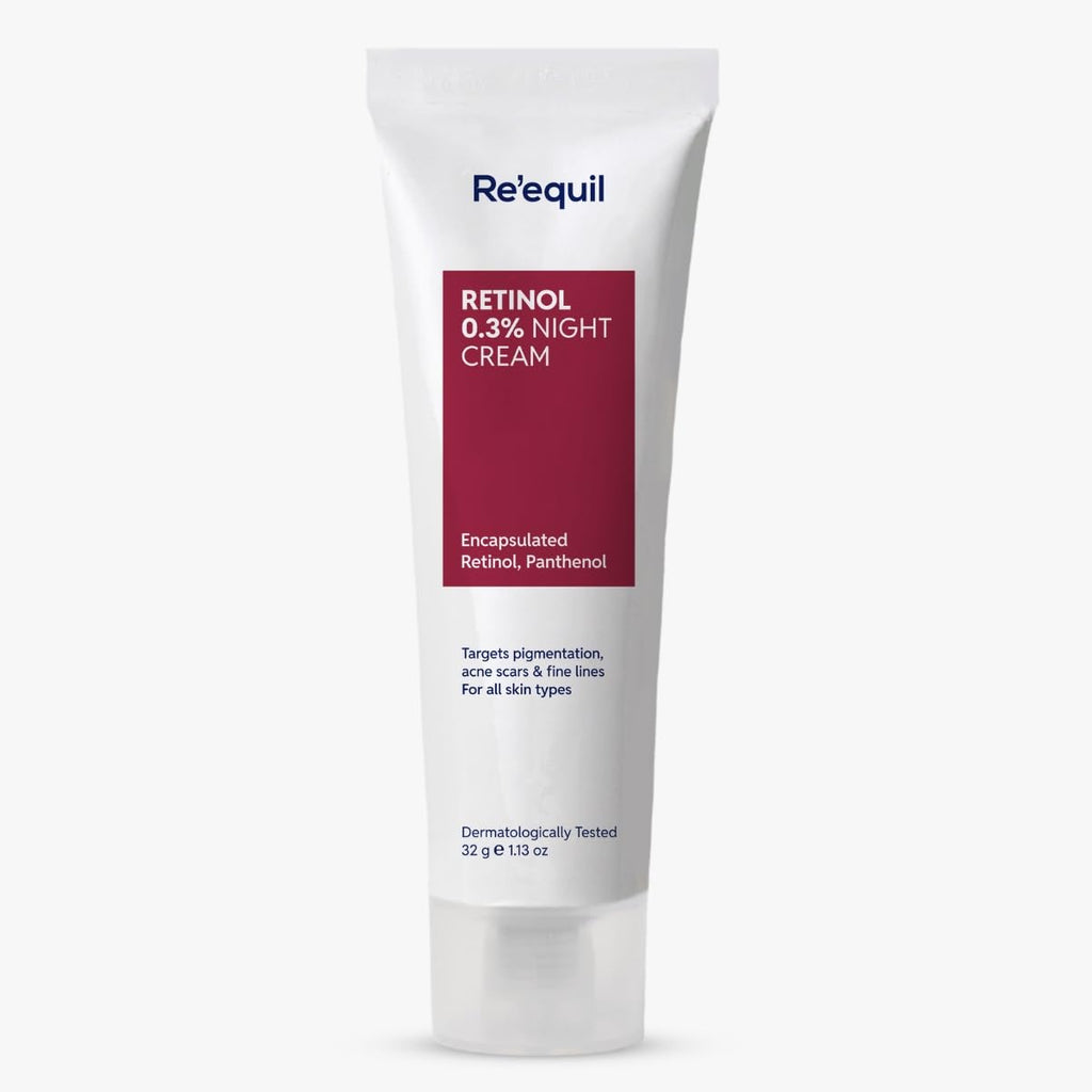 RE' EQUIL 0.3% Retinol Night Cream, Improves Skin Texture, Reduces Acne, Unisex, For All Skin Types, 32G