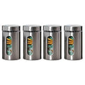 Femora Glass Window Jars for Kitchen Storage Kitchen Storage Jars With Glass Window | 1000 Ml | Set of 4
