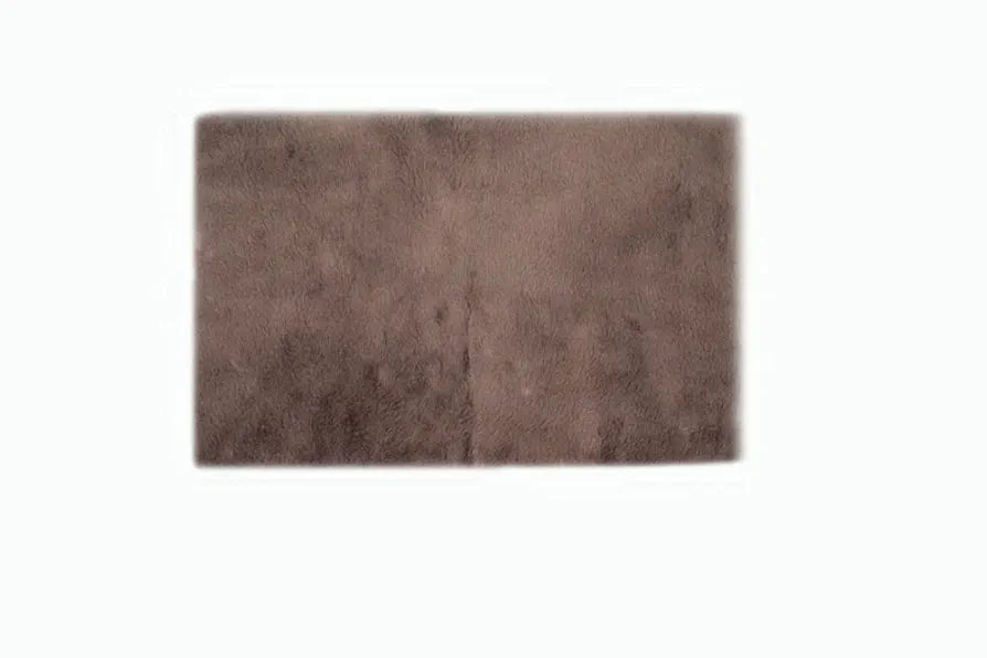Luxe Home International Ruffle Bath Mat Rabbit Fur 1000 Gsm Bathroom Door Rectangular Foot Mats Rug 60X90 Cm Colour Taupe