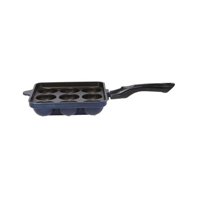 Vinod Aluminium Non Stick Kuzhi Paniyaram Pan | 9 Cups | 17.5cm | Paniyarakal | Appe Pan | Appam Patra | 3mm Thick | 3 Ply | Metal Spoon