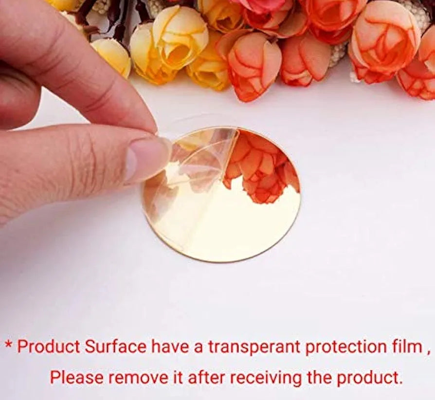 Bikri Kendra Sun Golden Decorative Mirror Stickers for Wall Mirror Stickers 3D Acrylic