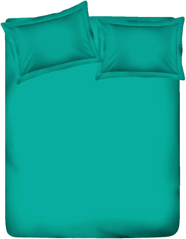 Layers Be Bold Cotton Bedsheet Set for All Seasons Lightweight 140 TC King Size Aqua Green