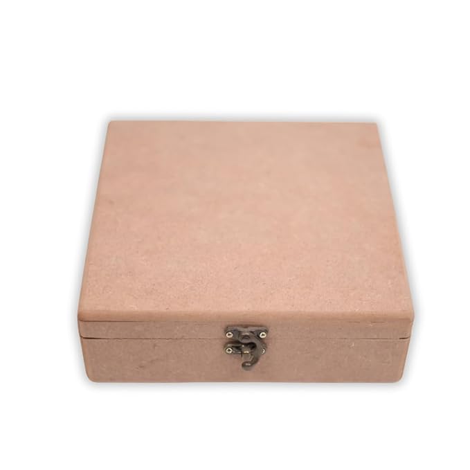 Hobby India Plain Mdf Wood Blank Rectangular Box for Painting | Wooden Sheet Craft | Resin Art Work & Decoration